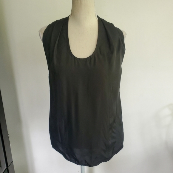 Helmut Lang Black Scoop Neck Halter Knot Tank Top - Picture 2 of 10